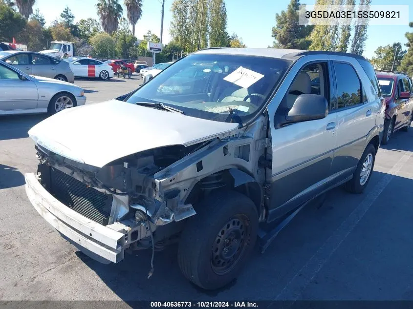 2005 Buick Rendezvous Cx VIN: 3G5DA03E15S509821 Lot: 40636773