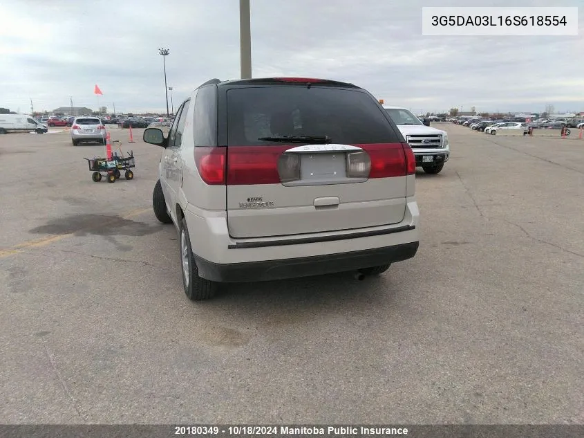 2006 Buick Rendezvous Cx VIN: 3G5DA03L16S618554 Lot: 20180349