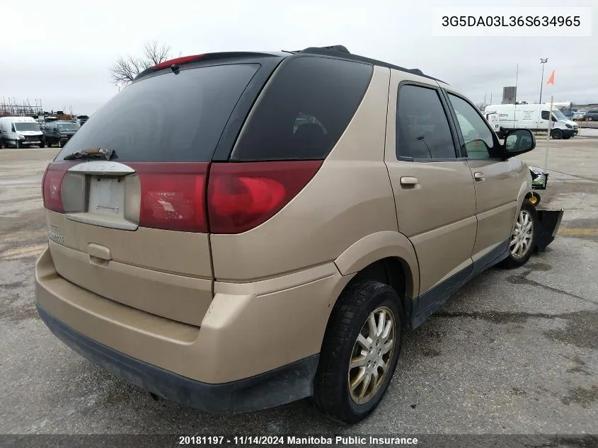 2006 Buick Rendezvous Cx VIN: 3G5DA03L36S634965 Lot: 20181197