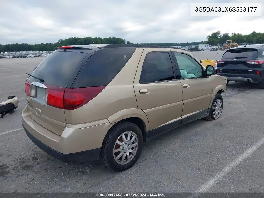 2006 Buick Rendezvous Cx VIN: 3G5DA03LX6S533177 Lot: 39997653