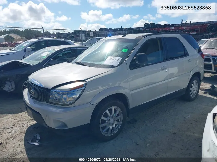 2006 Buick Rendezvous Cx VIN: 3G5DB03L26S523868 Lot: 40204972