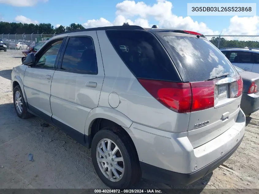 2006 Buick Rendezvous Cx VIN: 3G5DB03L26S523868 Lot: 40204972