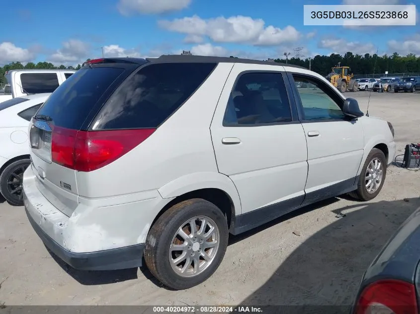 2006 Buick Rendezvous Cx VIN: 3G5DB03L26S523868 Lot: 40204972