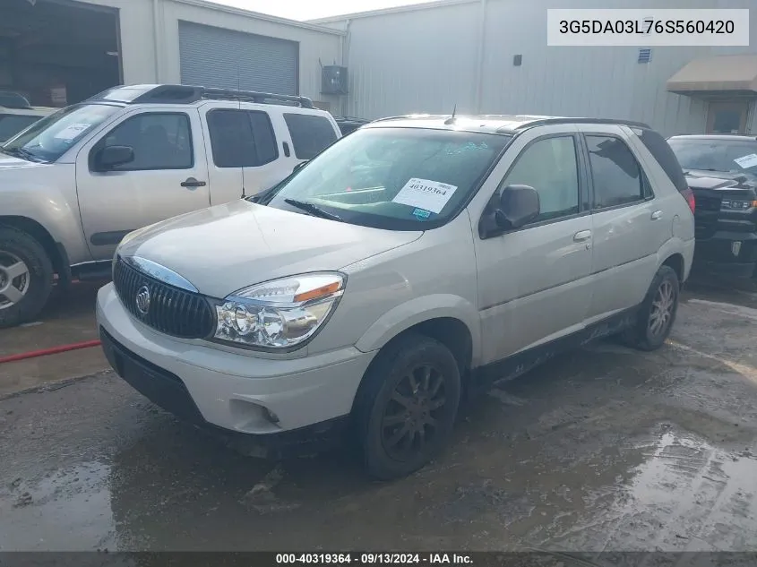 2006 Buick Rendezvous Cx VIN: 3G5DA03L76S560420 Lot: 40319364