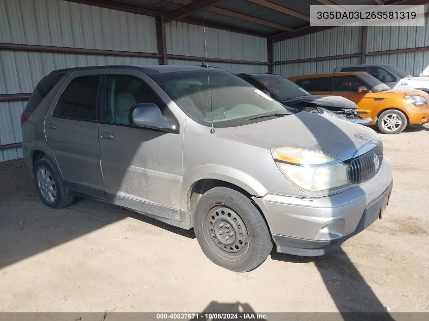 2006 Buick Rendezvous Cx/Cxl VIN: 3G5DA03L26S581319 Lot: 40537671