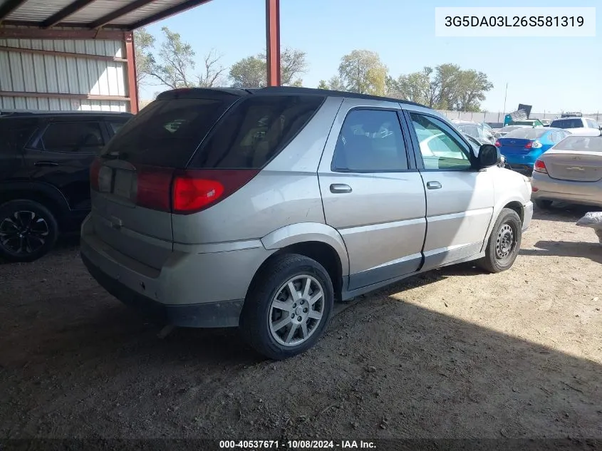 2006 Buick Rendezvous Cx/Cxl VIN: 3G5DA03L26S581319 Lot: 40537671