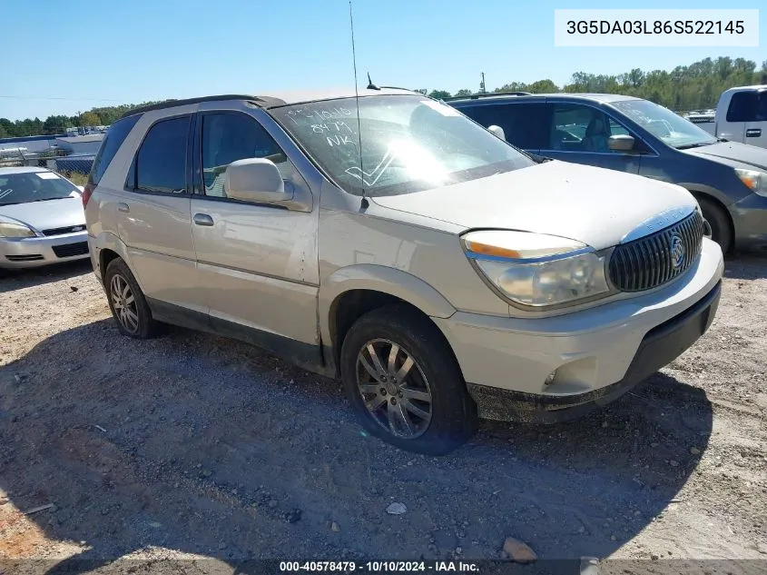 2006 Buick Rendezvous Cx VIN: 3G5DA03L86S522145 Lot: 40578479