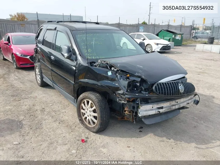 2007 Buick Rendezvous Cx/Cxl VIN: 3G5DA03L27S554932 Lot: 12112273