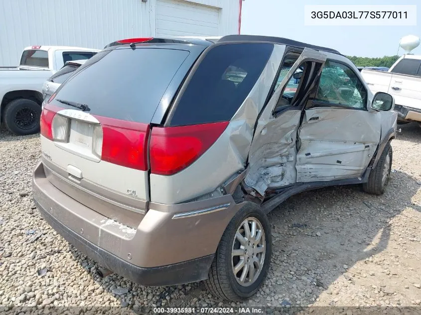 2007 Buick Rendezvous Cxl VIN: 3G5DA03L77S577011 Lot: 39935981