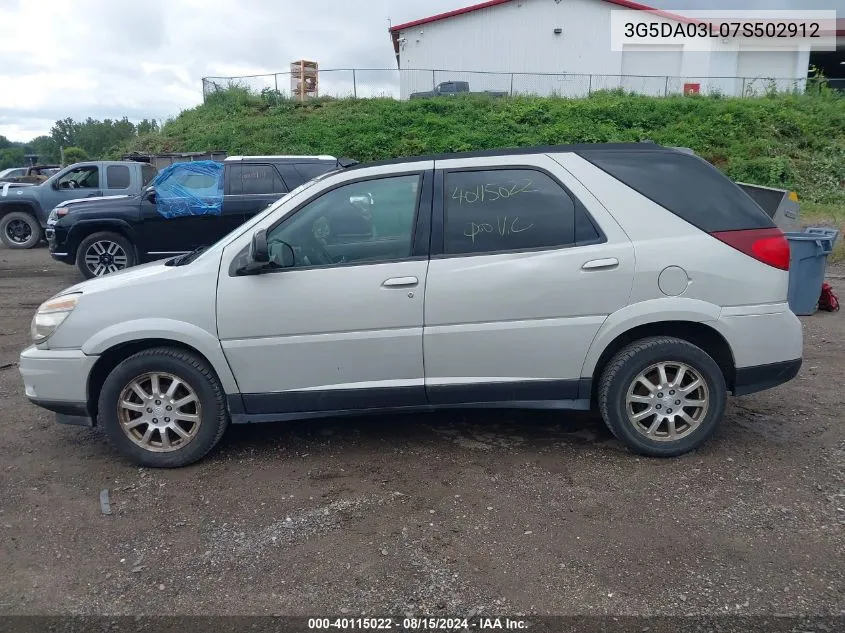 2007 Buick Rendezvous Cx VIN: 3G5DA03L07S502912 Lot: 40115022