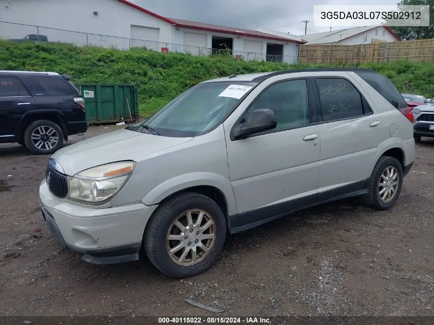 2007 Buick Rendezvous Cx VIN: 3G5DA03L07S502912 Lot: 40115022