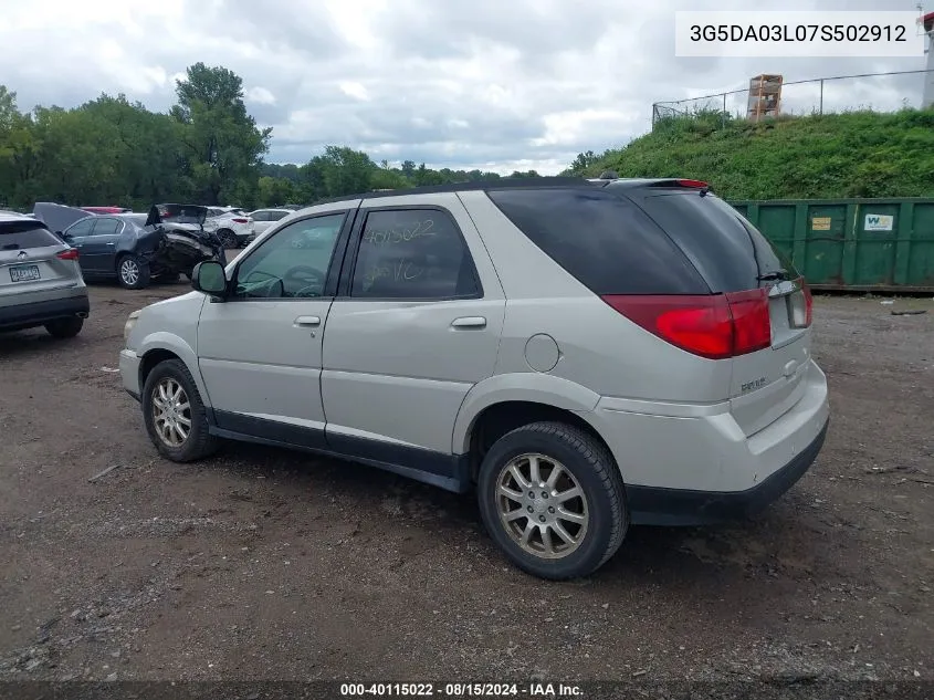 2007 Buick Rendezvous Cx VIN: 3G5DA03L07S502912 Lot: 40115022