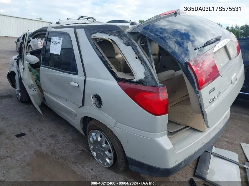 2007 Buick Rendezvous Cxl VIN: 3G5DA03L17S575531 Lot: 40212400