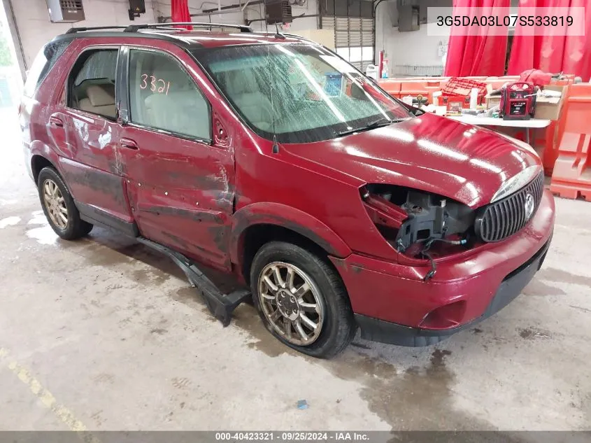 2007 Buick Rendezvous Cxl VIN: 3G5DA03L07S533819 Lot: 40423321