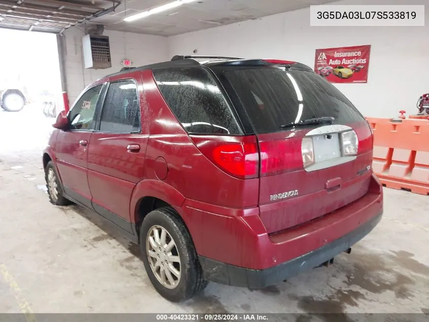 2007 Buick Rendezvous Cxl VIN: 3G5DA03L07S533819 Lot: 40423321