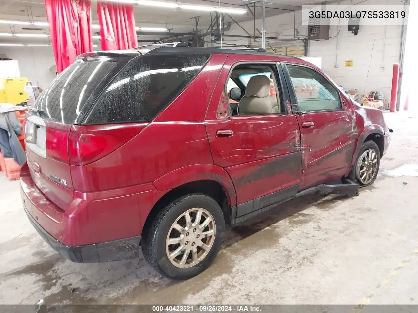 2007 Buick Rendezvous Cxl VIN: 3G5DA03L07S533819 Lot: 40423321