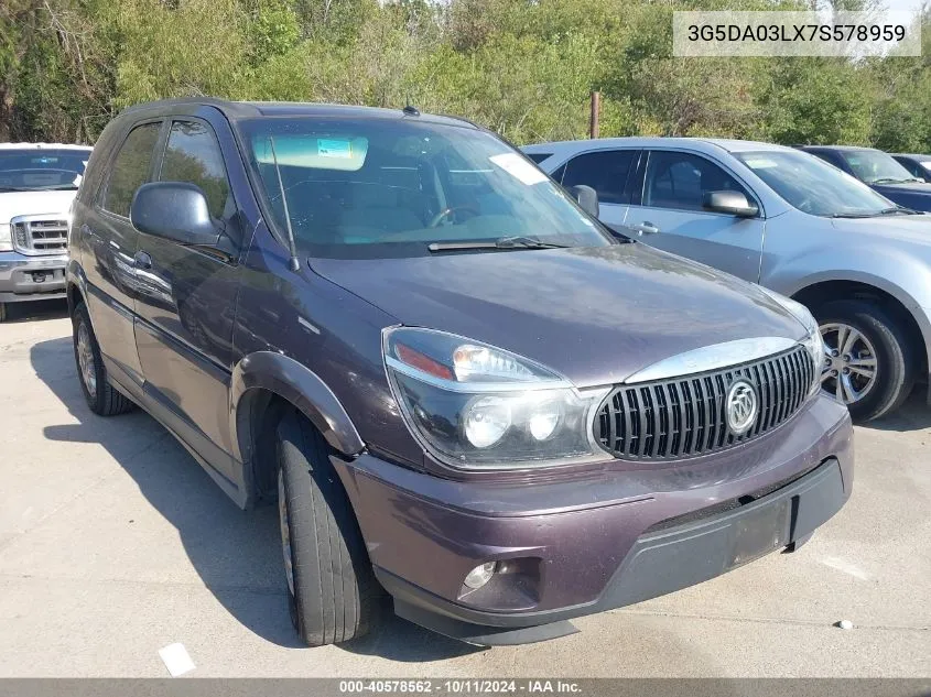 2007 Buick Rendezvous Cx VIN: 3G5DA03LX7S578959 Lot: 40578562