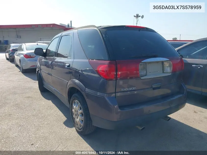 2007 Buick Rendezvous Cx VIN: 3G5DA03LX7S578959 Lot: 40578562