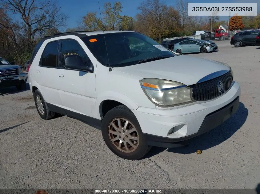 2007 Buick Rendezvous Cx VIN: 3G5DA03L27S553988 Lot: 40728300