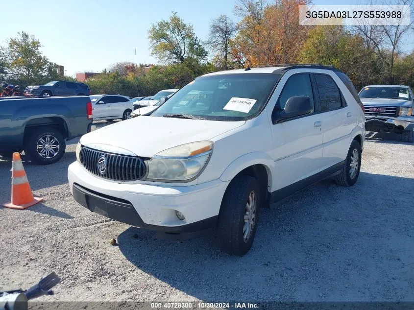 2007 Buick Rendezvous Cx VIN: 3G5DA03L27S553988 Lot: 40728300