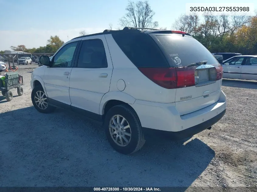 2007 Buick Rendezvous Cx VIN: 3G5DA03L27S553988 Lot: 40728300