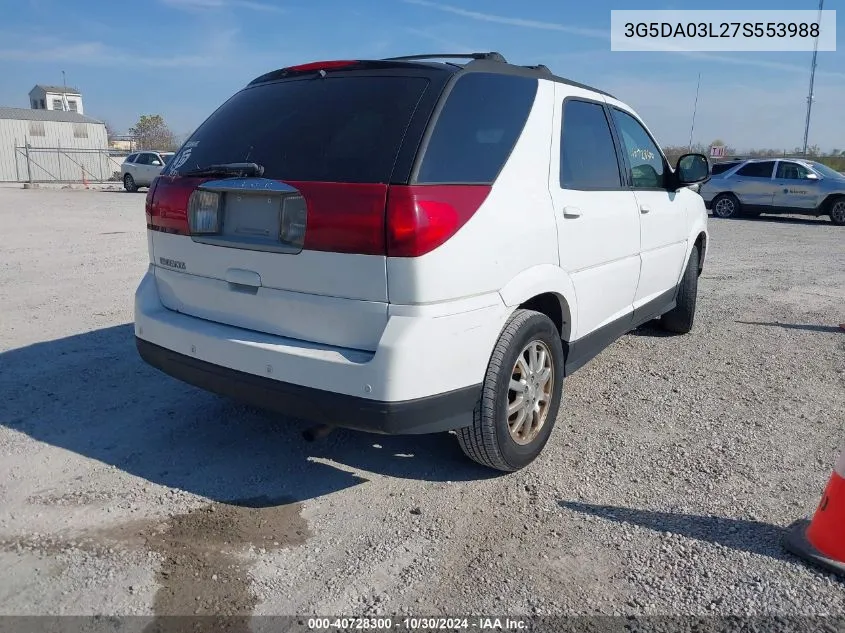 2007 Buick Rendezvous Cx VIN: 3G5DA03L27S553988 Lot: 40728300