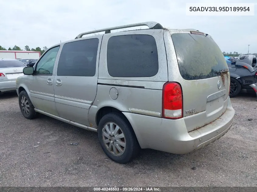 2005 Buick Terraza Cxl VIN: 5GADV33L95D189954 Lot: 40245503