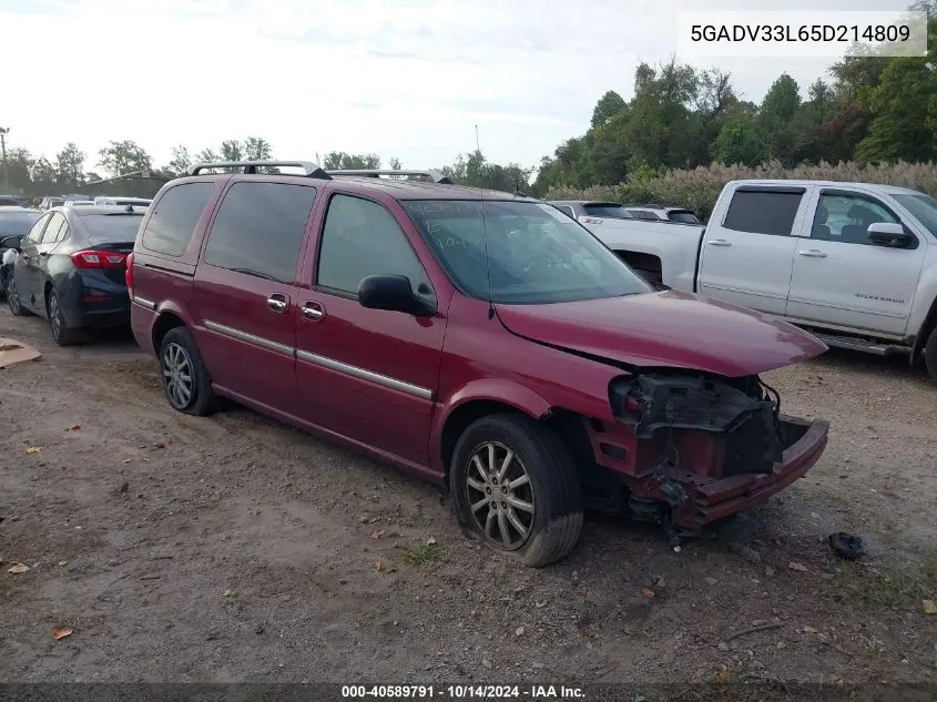 2005 Buick Terraza Cxl VIN: 5GADV33L65D214809 Lot: 40589791