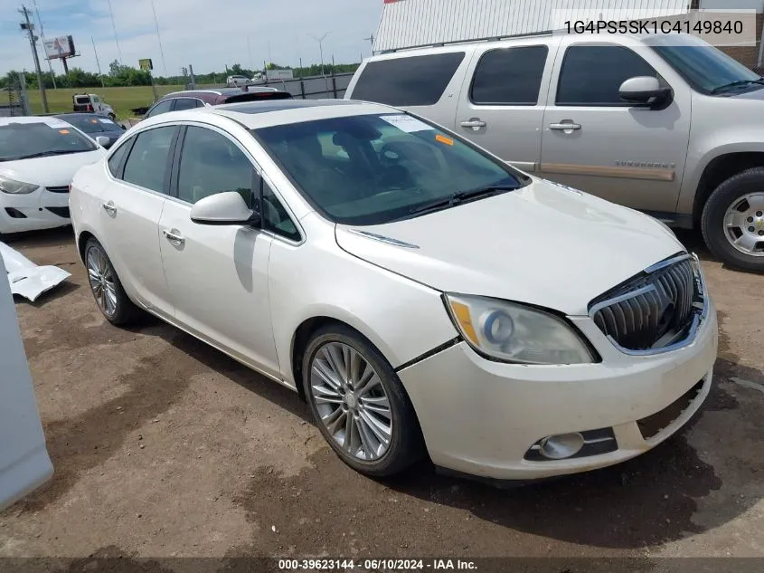 2012 Buick Verano Leather Group VIN: 1G4PS5SK1C4149840 Lot: 39623144