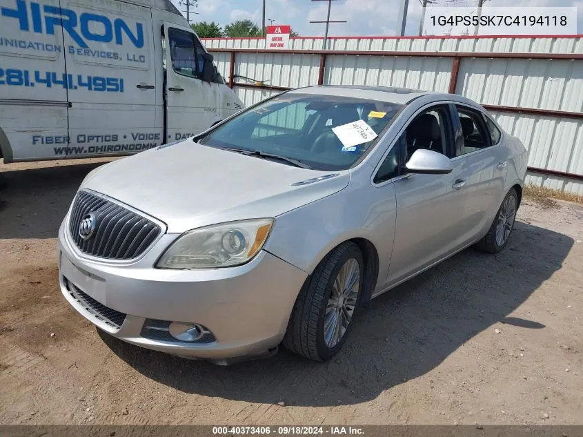 2012 Buick Verano Leather Group VIN: 1G4PS5SK7C4194118 Lot: 40373406