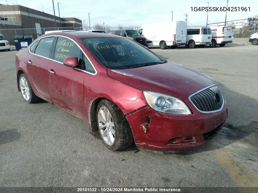 2013 Buick Verano VIN: 1G4PS5SK6D4251961 Lot: 20181532