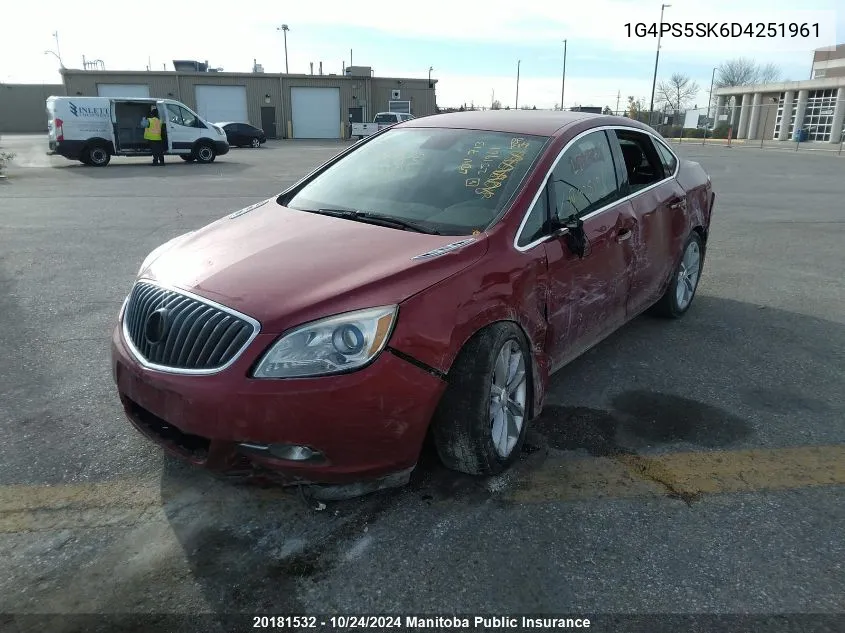 2013 Buick Verano VIN: 1G4PS5SK6D4251961 Lot: 20181532