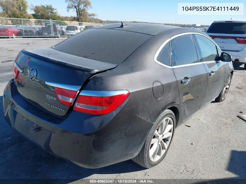 2014 Buick Verano Leather Group VIN: 1G4PS5SK7E4111449 Lot: 40603347