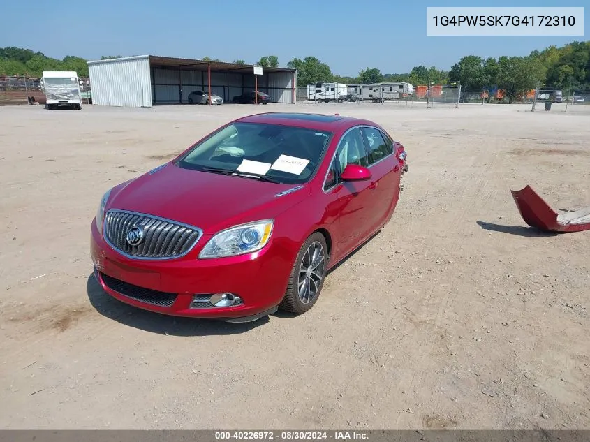 2016 Buick Verano Sport Touring Group VIN: 1G4PW5SK7G4172310 Lot: 40226972