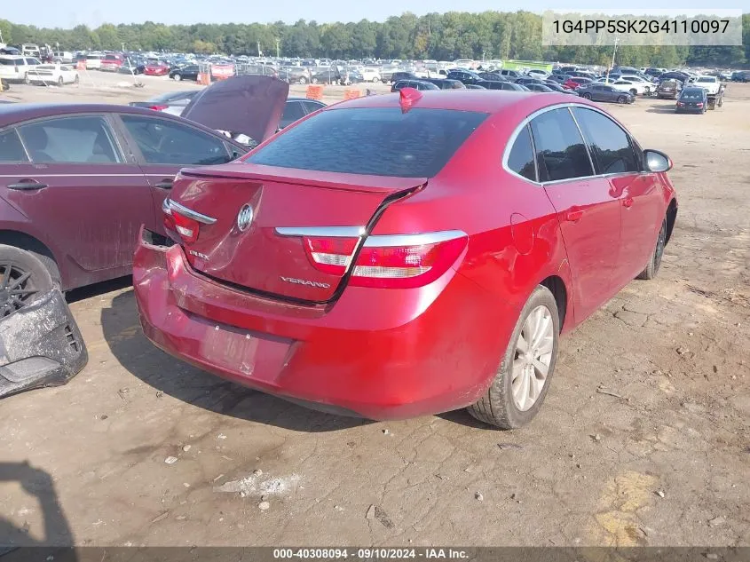 2016 Buick Verano VIN: 1G4PP5SK2G4110097 Lot: 40308094