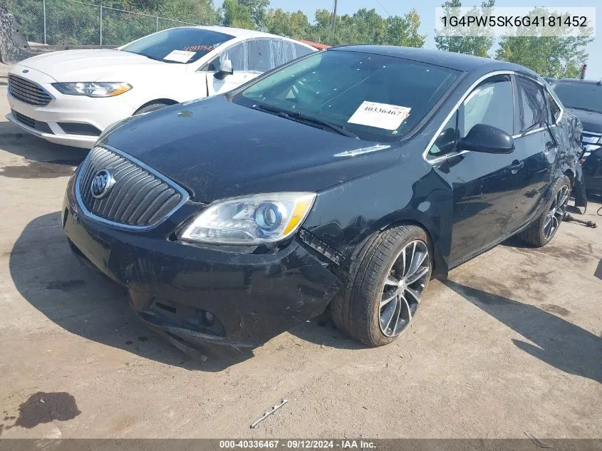 2016 Buick Verano Sport Touring Group VIN: 1G4PW5SK6G4181452 Lot: 40336467