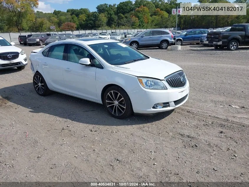 2016 Buick Verano Sport Touring Group VIN: 1G4PW5SK4G4182017 Lot: 40534831