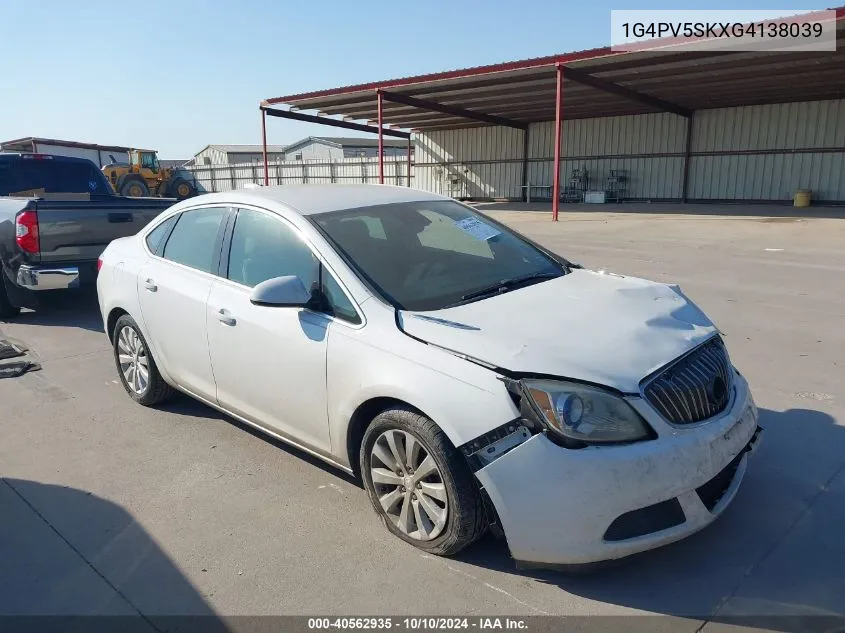 2016 Buick Verano 1Sv VIN: 1G4PV5SKXG4138039 Lot: 40562935