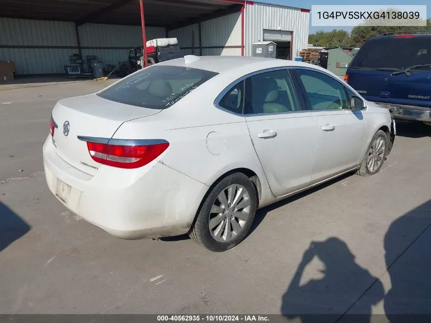 2016 Buick Verano 1Sv VIN: 1G4PV5SKXG4138039 Lot: 40562935