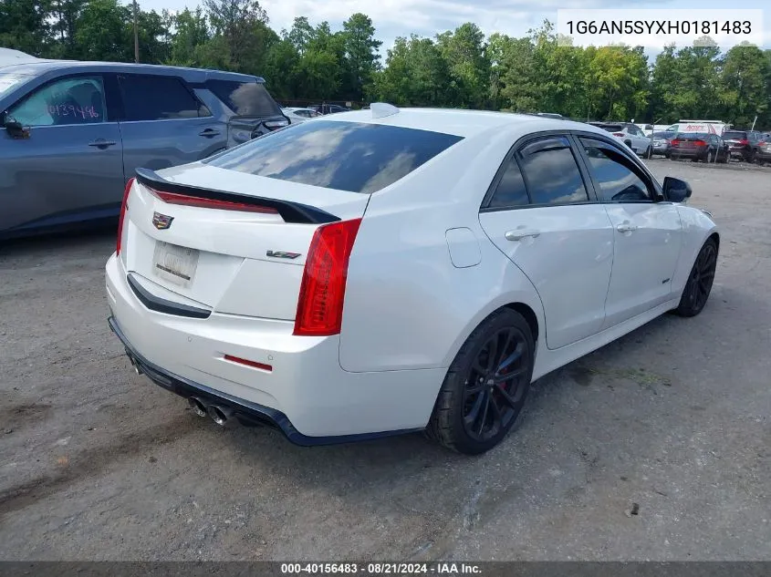 2017 Cadillac Ats-V VIN: 1G6AN5SYXH0181483 Lot: 40156483