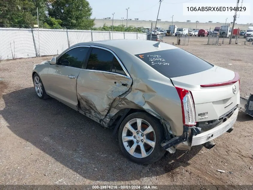 2014 Cadillac Ats Luxury VIN: 1G6AB5RX6E0194829 Lot: 39976216