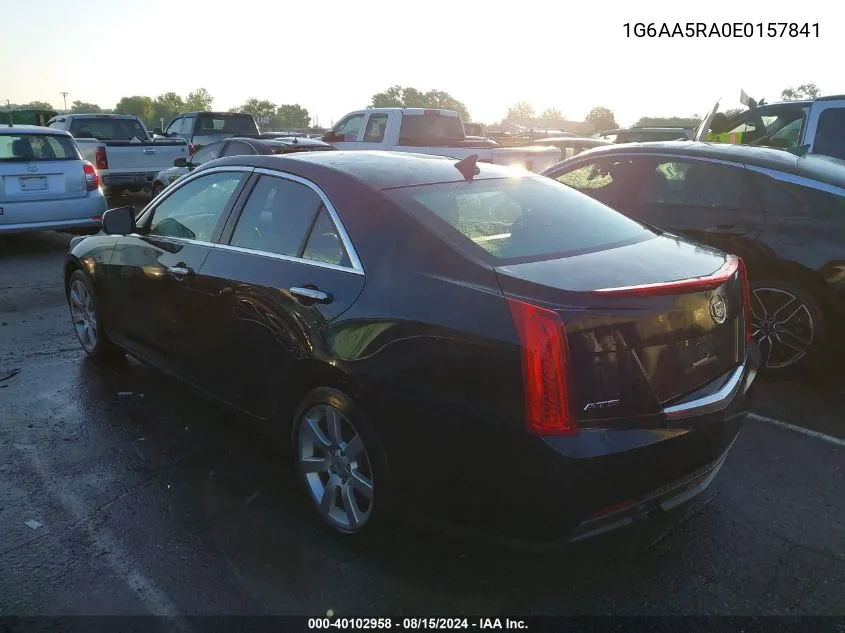 2014 Cadillac Ats Standard VIN: 1G6AA5RA0E0157841 Lot: 40102958