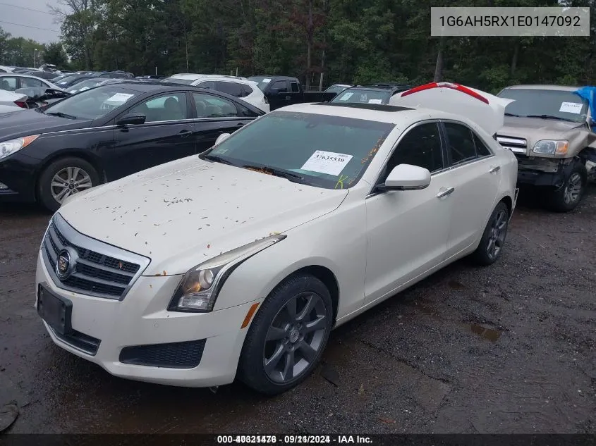 2014 Cadillac Ats Luxury VIN: 1G6AH5RX1E0147092 Lot: 40321476