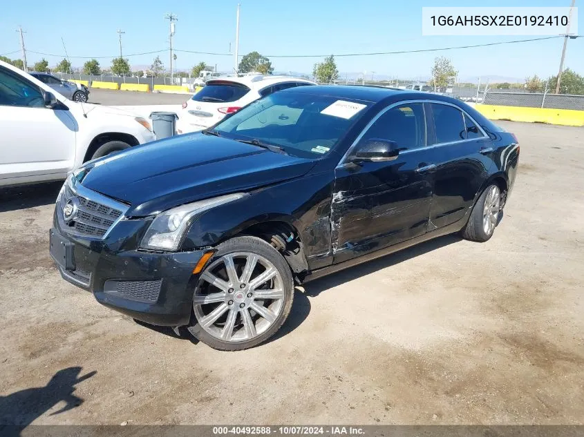 2014 Cadillac Ats Luxury VIN: 1G6AH5SX2E0192410 Lot: 40492588