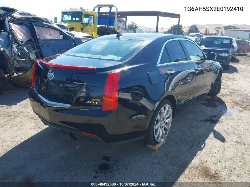 2014 Cadillac Ats Luxury VIN: 1G6AH5SX2E0192410 Lot: 40492588