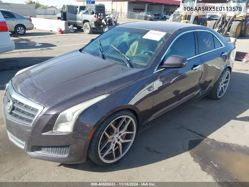 2014 Cadillac Ats Standard VIN: 1G6AA5RX5E0113578 Lot: 40505833