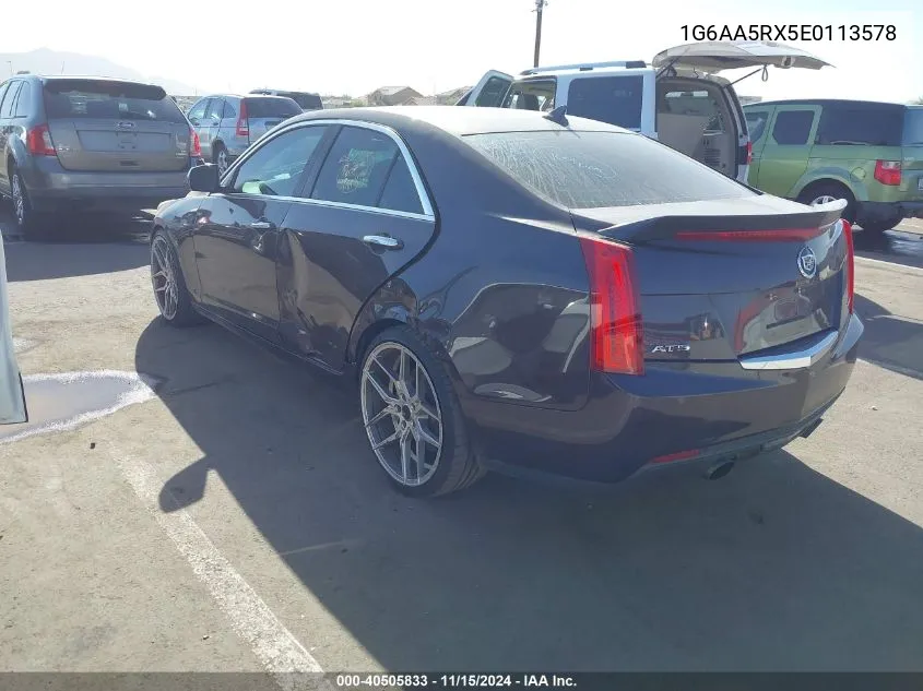 2014 Cadillac Ats Standard VIN: 1G6AA5RX5E0113578 Lot: 40505833