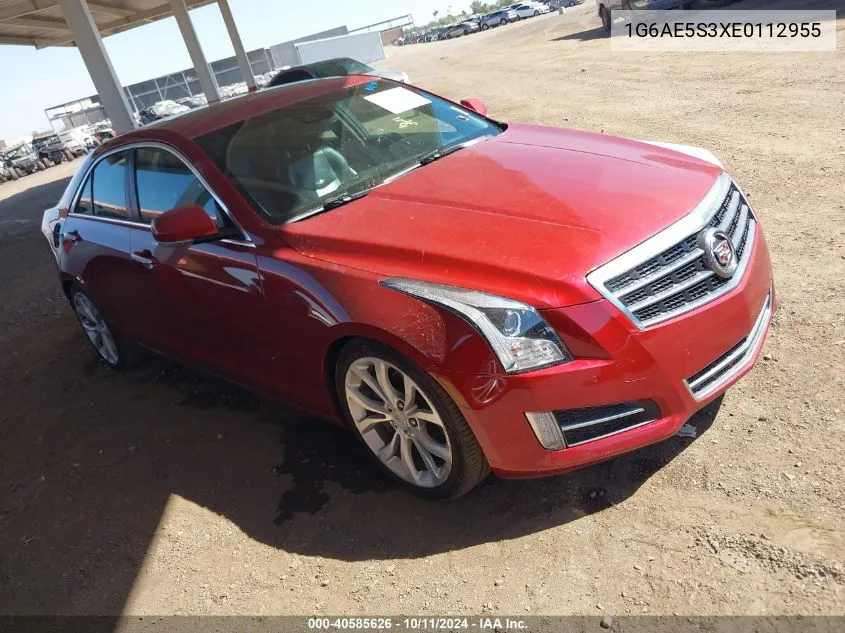 2014 Cadillac Ats Premium VIN: 1G6AE5S3XE0112955 Lot: 40585626