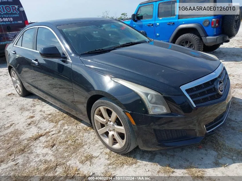 2014 Cadillac Ats Standard VIN: 1G6AA5RA0E0126010 Lot: 40602014