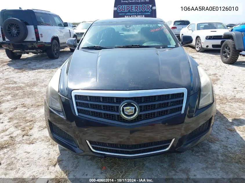 2014 Cadillac Ats Standard VIN: 1G6AA5RA0E0126010 Lot: 40602014